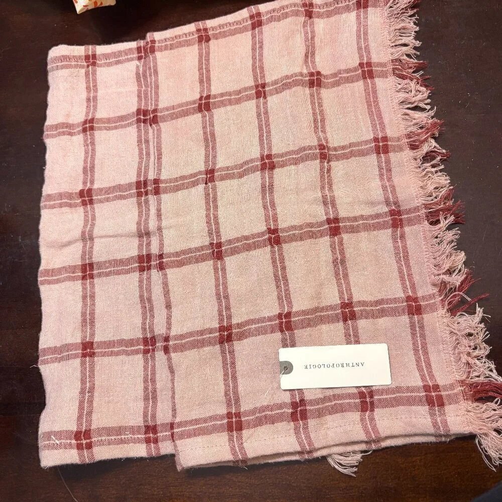 Anthropologie Fringe Placemats New Set of 2 Linen 16x14